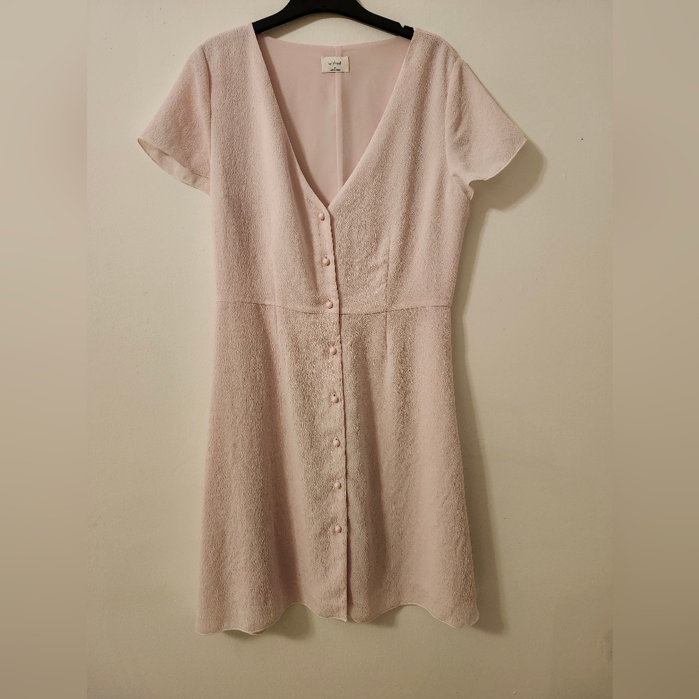 Aritzia Wilfred Light Pink Button-Down Dress